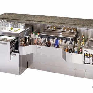 Quầy bar inox tại Đà Nẵng đơn giản, tiện dụng và tiết kiệm không gian quán tối ưu