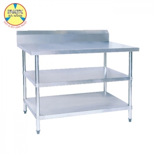 Bàn inox 3 tầng có thành