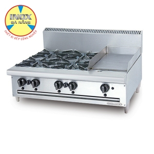Bếp Âu 4 họng có rán phẳng dùng gas