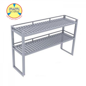 Kệ song inox 2 tầng trên chậu hoặc bàn